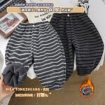 Мальчики, девочки, осенние и зимние брюки, новый детский пух, толстые брюки, женские модные брюки — изображение 2