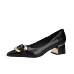Характеристика мелкая квадратная пряжка мягкая кожа черный острый каблук толстый каблук женские весенние высокие каблуки 2026 — изображение 5