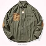 Новый ретро - американский костюм для отдыха рубашка мужской кардиган пальто с цветной наклейкой, блузка с длинными рукавами.